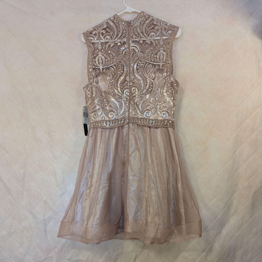 My Michelle Champagne Sequin Formal Mini Dress Size 13 - Picture 3 of 8
